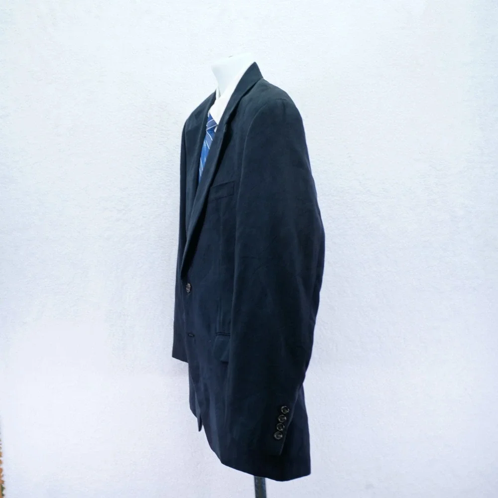 Chaps Polyester‎ Suede Lined Black 2 Button Blazer 40R